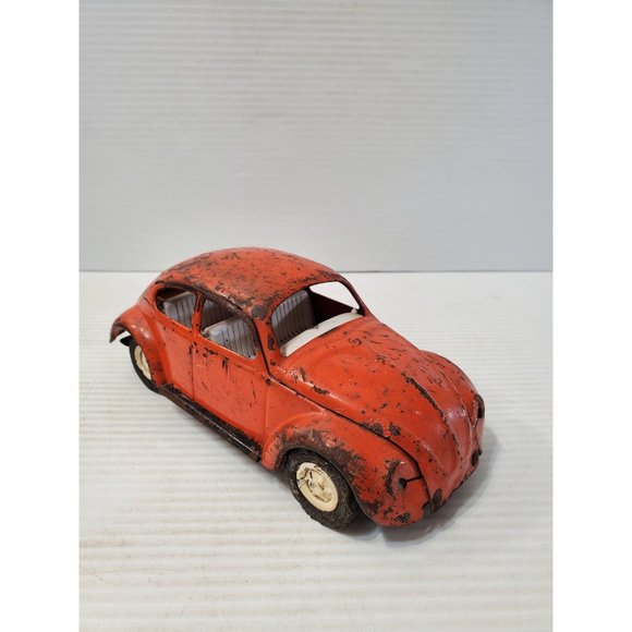 vintage Volkswagen Beetle Red metal Model Car - Picture 10 of 10
